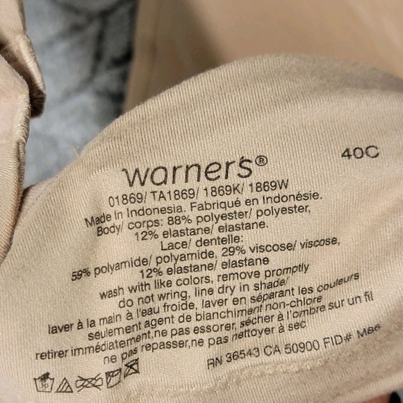 Warner's Simply Perfect Womens Natural Lift Super Soft Wire-free Bra 40C - Picture 6 of 7